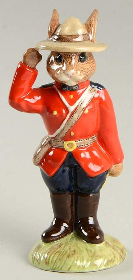 Bunnykins Figurines Mountie-Canadian - No Box by Royal Doulton-1