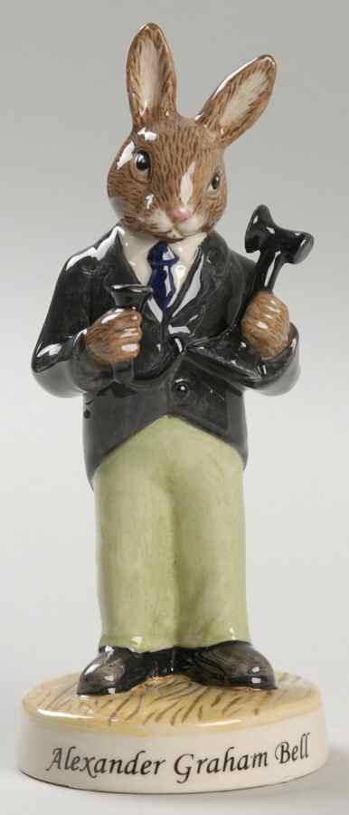 Bunnykins Figurines Alexander Graham Bell - No Box by Royal Doulton-1