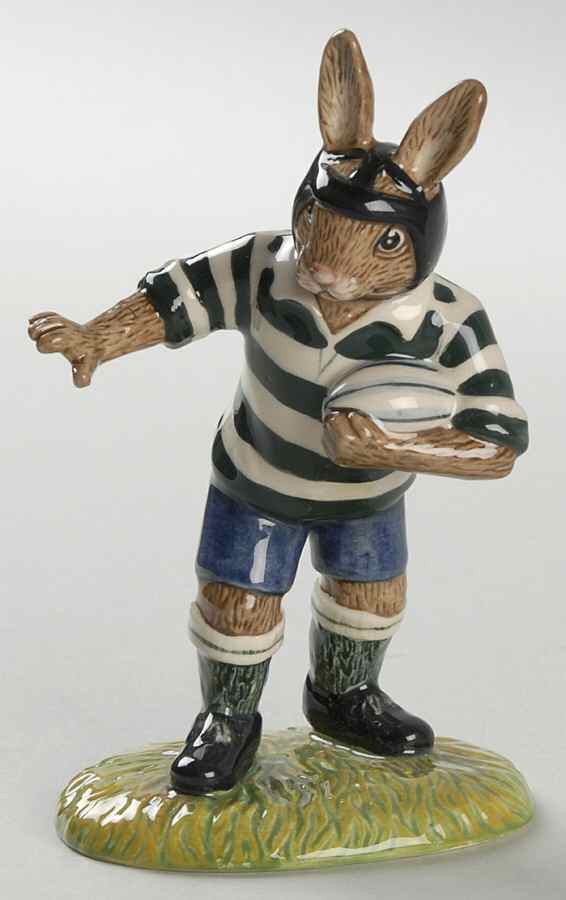 Bunnykins Figurines Heading For A Try - Boxed by Royal Doulton-1