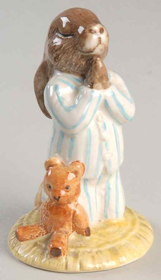 Bunnykins Figurines Bedtime Bunnykins-Third Var - Boxed by Royal Doulton-1