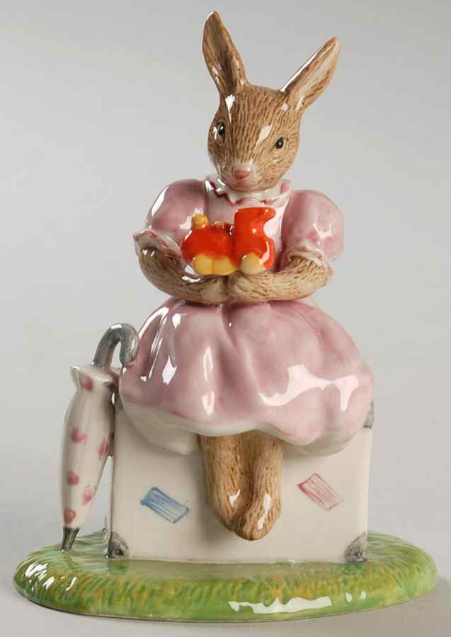 Bunnykins Figurines Sitting On A Suitcase-Foy 2011 - No Box by Royal Doulton-1