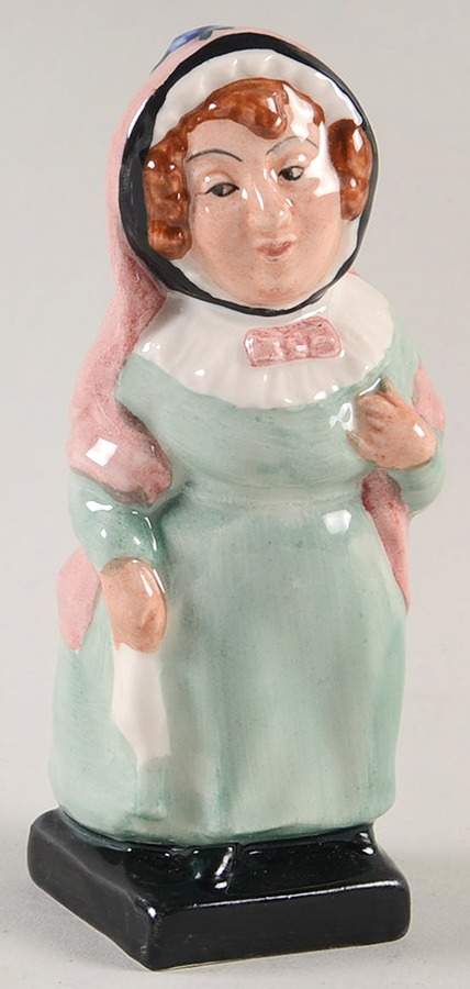 Dickens-Miniature Mrs Bardell-Brown Hair - No Box by Royal Doulton-1
