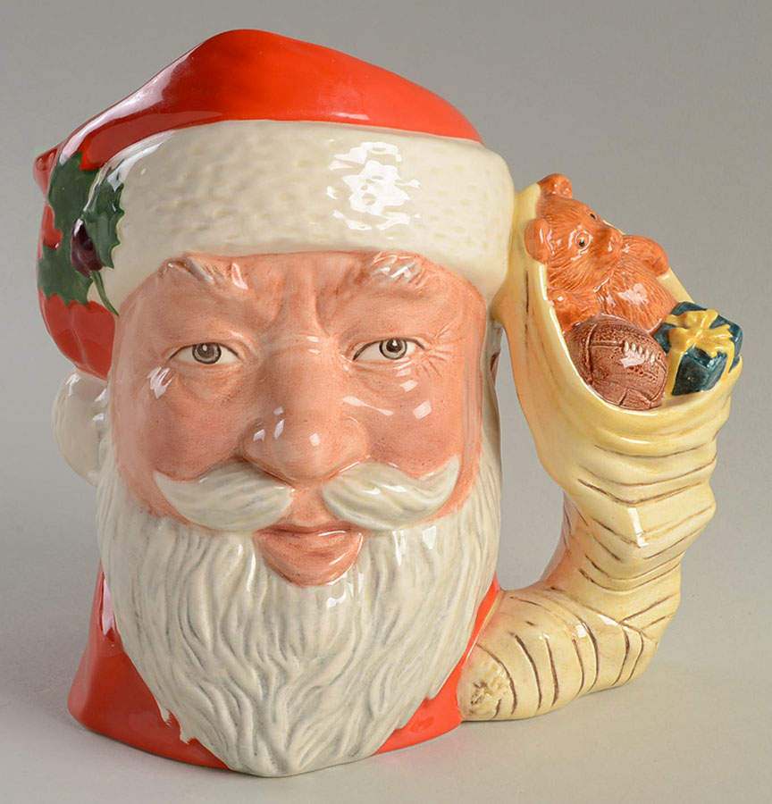 Character Jug Santa Claus-Large/Var 3/Sack Handle - Boxed by Royal Doulton-1