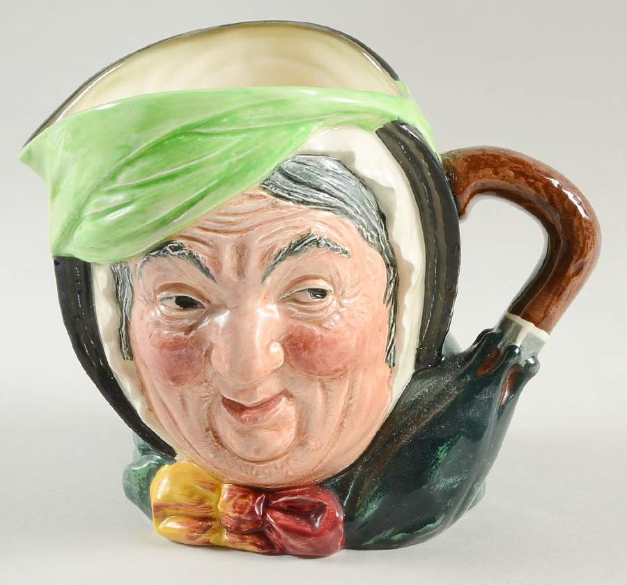 Character Jug Sairey Gamp-Large-Green Umbrel - No Box by Royal Doulton-1