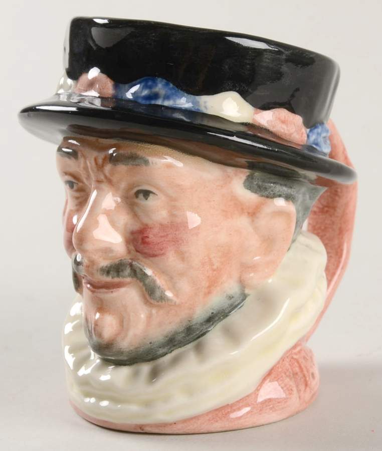 Character Jug Beefeater-Small Er Cypher-Pink - No Box by Royal Doulton-1