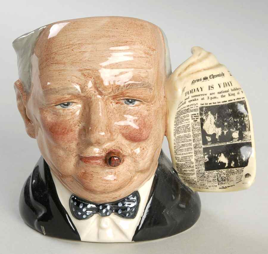 Character Jug Winston Churchill-Sml/Style 2 - No Box by Royal Doulton-1