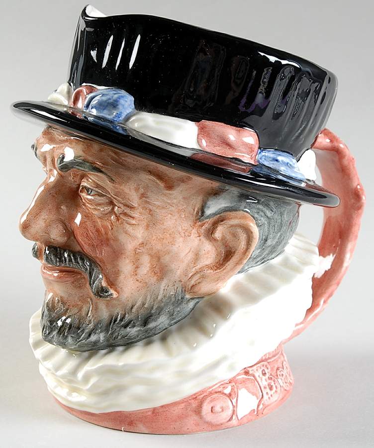 Character Jug Beefeater-Large  Er Cypher-Pink - No Box by Royal Doulton-1