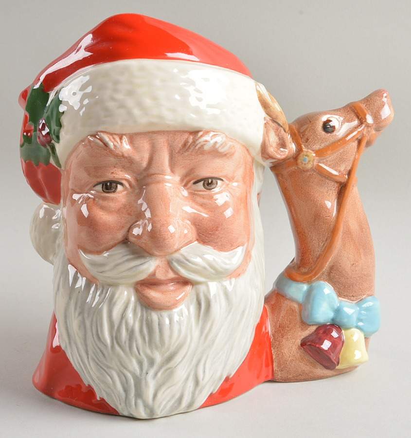 Character Jug Santa Claus-Large/Reindeer Handle - No Box by Royal Doulton-1