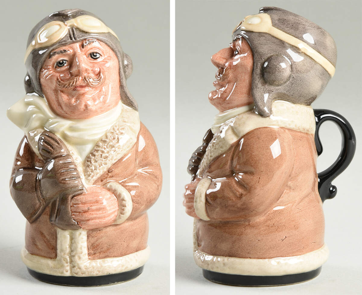 Doultonville Collection of Toby Jugs Captain Prop-The Pilot - Boxed by Royal Doulton-1