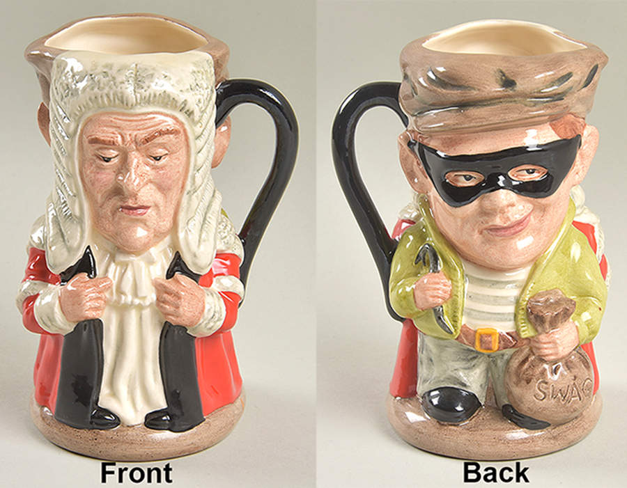 Character Toby Jug Judge & Thief-Two Sided-Small - Boxed by Royal Doulton-1