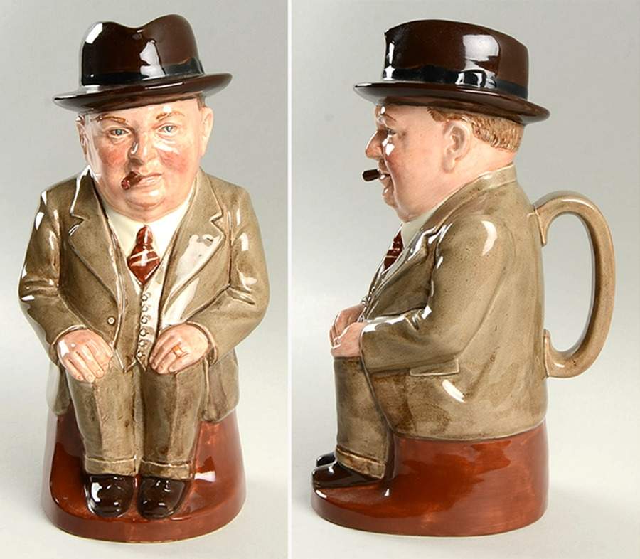 Character Toby Jug Cliff Cornell-Greetings-Light Brown Suit - Boxed by Royal Doulton-1