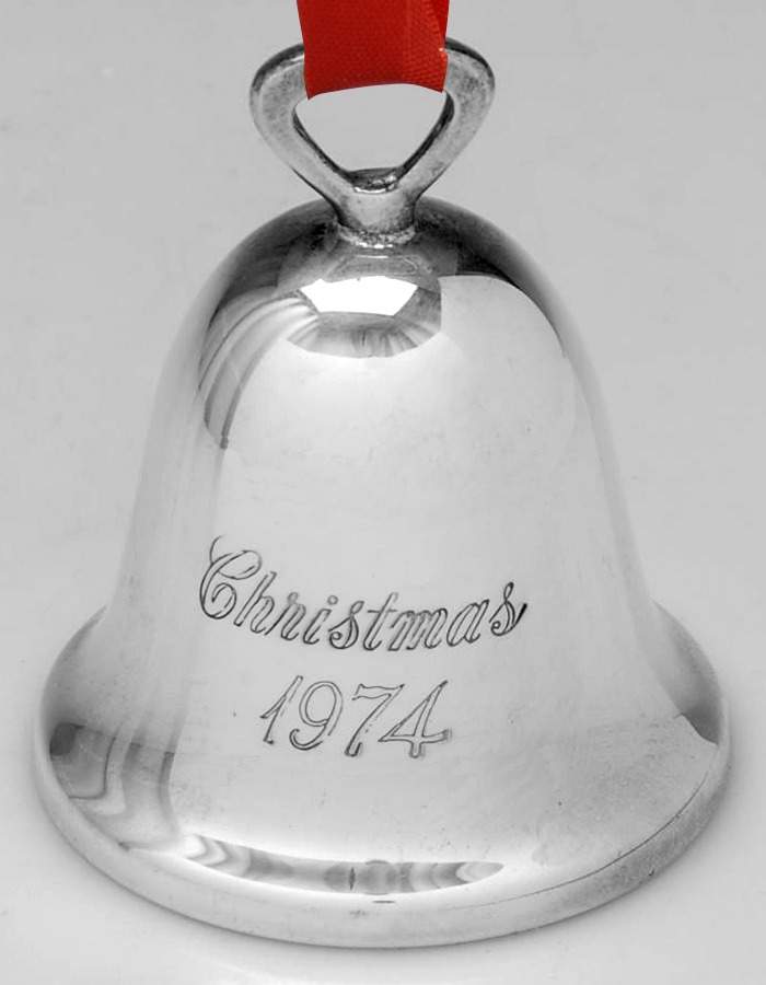 Silverplate Christmas Bell Christmas 1974 - Boxed by Reed & Barton-1