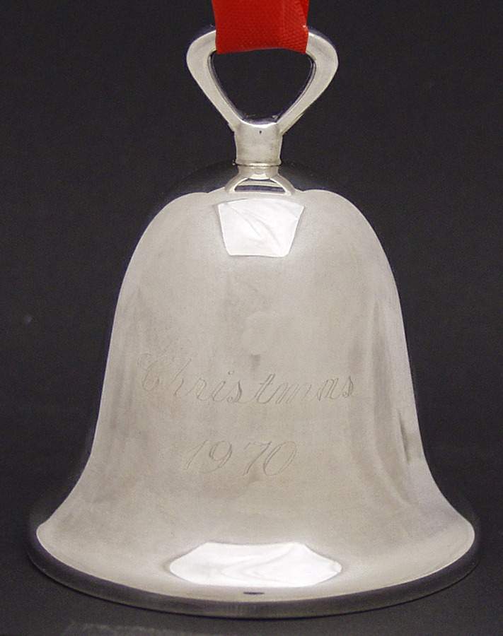 Silverplate Christmas Bell Christmas 1970 - Boxed by Reed & Barton-1