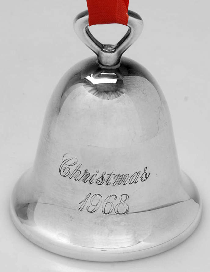 Silverplate Christmas Bell Christmas 1968 - With Box by Reed & Barton-1
