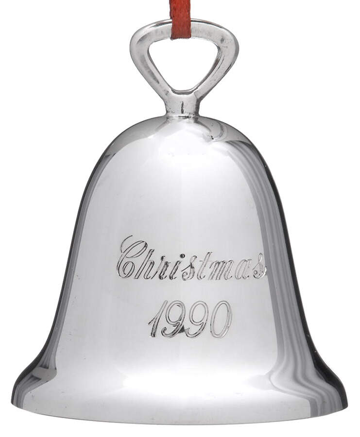 Silverplate Christmas Bell Christmas 1990 - Boxed by Reed & Barton-1