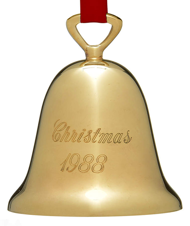 Goldplated Christmas Bell Gold Bell - No Box by Reed & Barton-1
