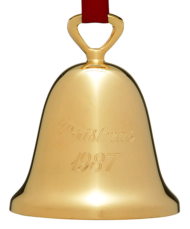 Goldplated Christmas Bell Gold Bell - No Box by Reed & Barton-1