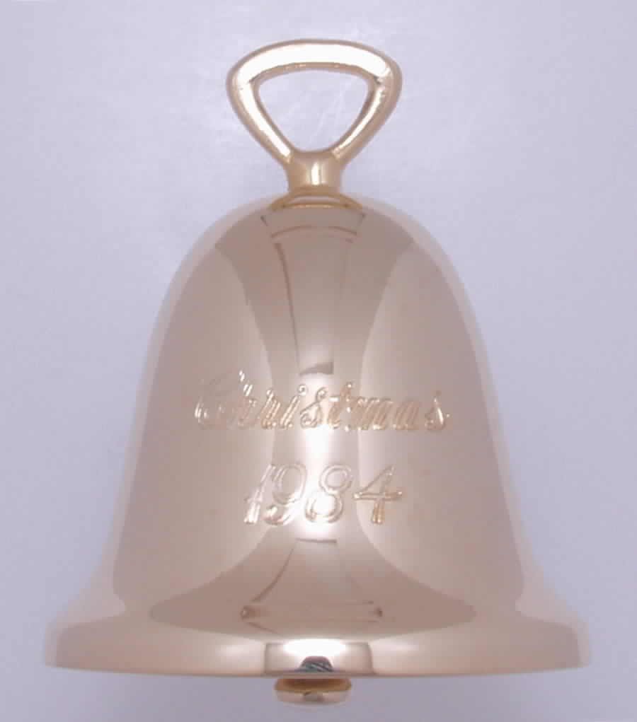 Goldplated Christmas Bell Gold Bell - No Box by Reed & Barton-1