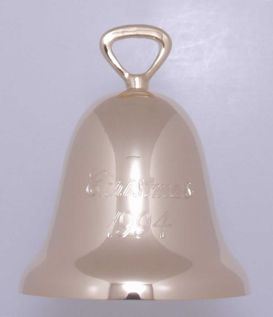 Goldplated Christmas Bell Gold Bell - Boxed by Reed & Barton-1