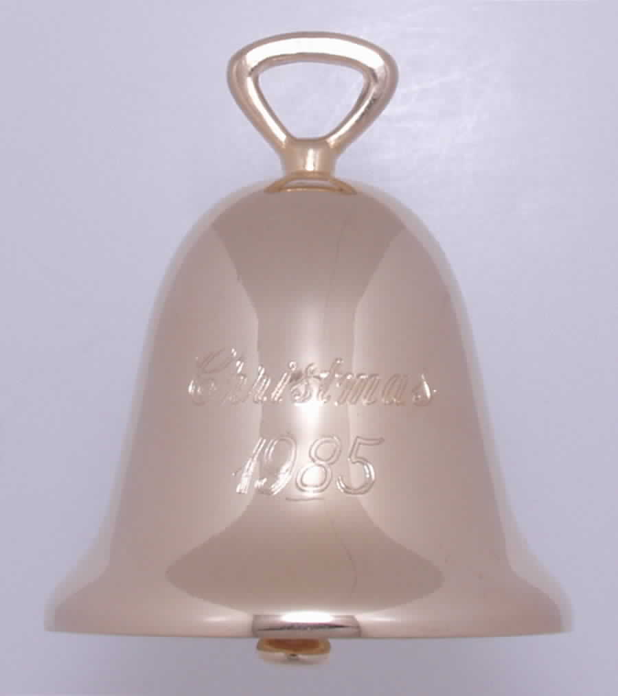 Goldplated Christmas Bell Gold Bell - Boxed by Reed & Barton-1