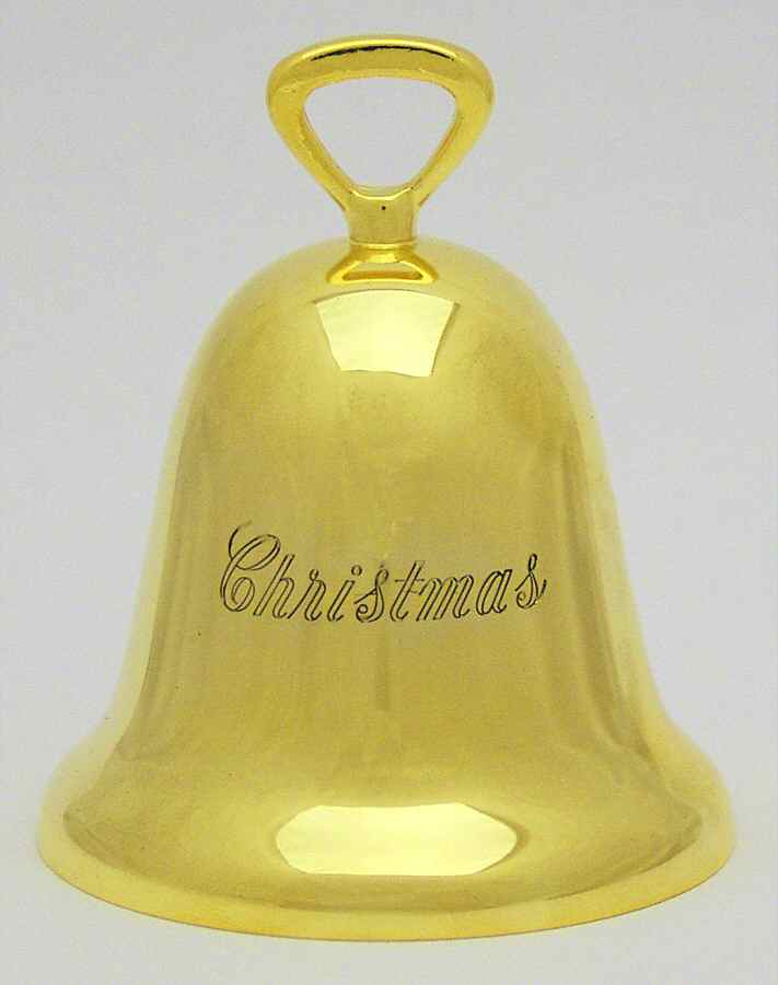 Goldplated Christmas Bell "Christmas" Only-No Date - Boxed by Reed & Barton-1