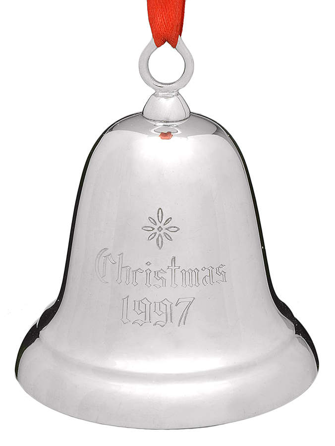Sterling Christmas Bell 1997-Sterling Bell - Boxed by Reed & Barton-1