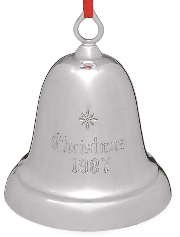 Sterling Christmas Bell 1987-Sterling Bell - Boxed by Reed & Barton-1