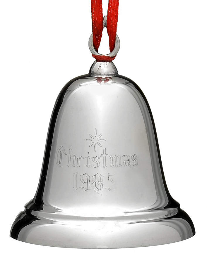 Sterling Christmas Bell 1985-Sterling Bell - No Box by Reed & Barton-1