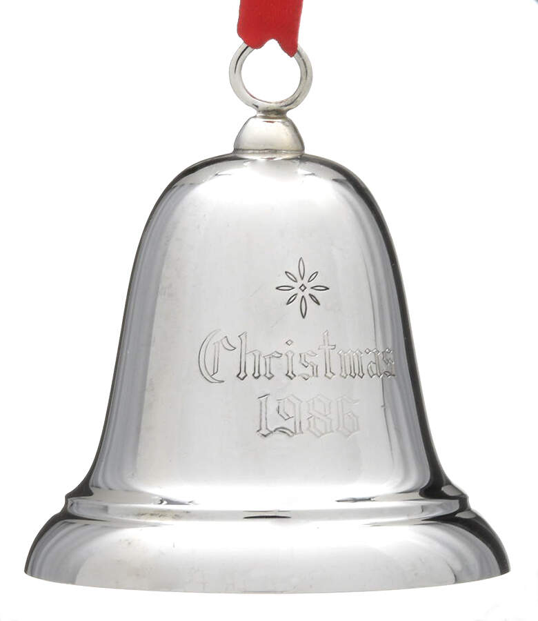 Sterling Christmas Bell 1986-Sterling Bell - Boxed by Reed & Barton-1