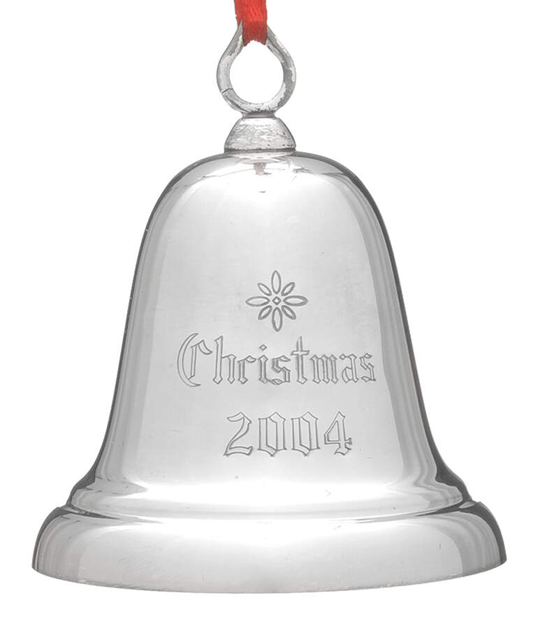 Sterling Christmas Bell 2004-Sterling Bell - Boxed by Reed & Barton-1