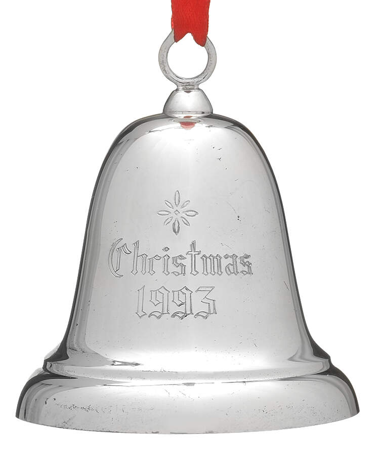 Sterling Christmas Bell 1993-Sterling Bell - Boxed by Reed & Barton-1