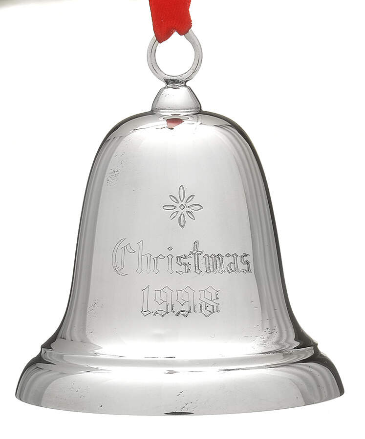 Sterling Christmas Bell 1998-Sterling Bell - Boxed by Reed & Barton-1