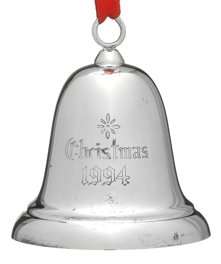 Sterling Christmas Bell 1994-Sterling Bell - Boxed by Reed & Barton-1