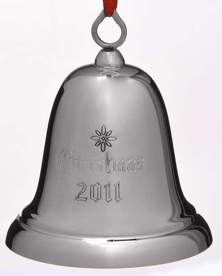 Sterling Christmas Bell 2011-Sterling Bell - Boxed by Reed & Barton-1