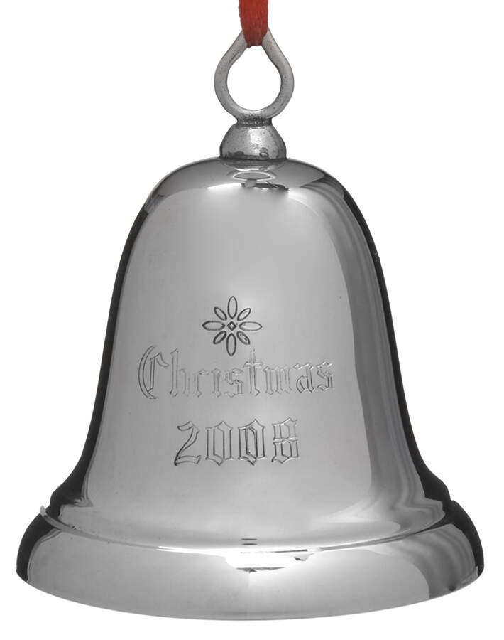 Sterling Christmas Bell 2008-Sterling Bell - Boxed by Reed & Barton-1