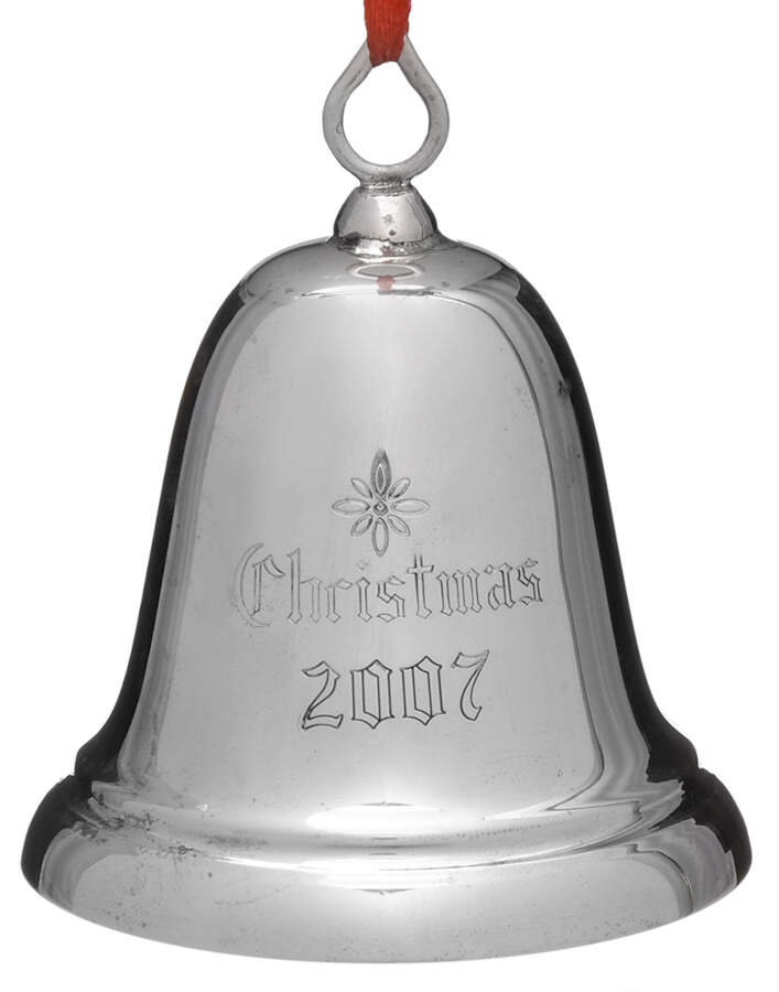 Sterling Christmas Bell 2007-Sterling Bell - Boxed by Reed & Barton-1