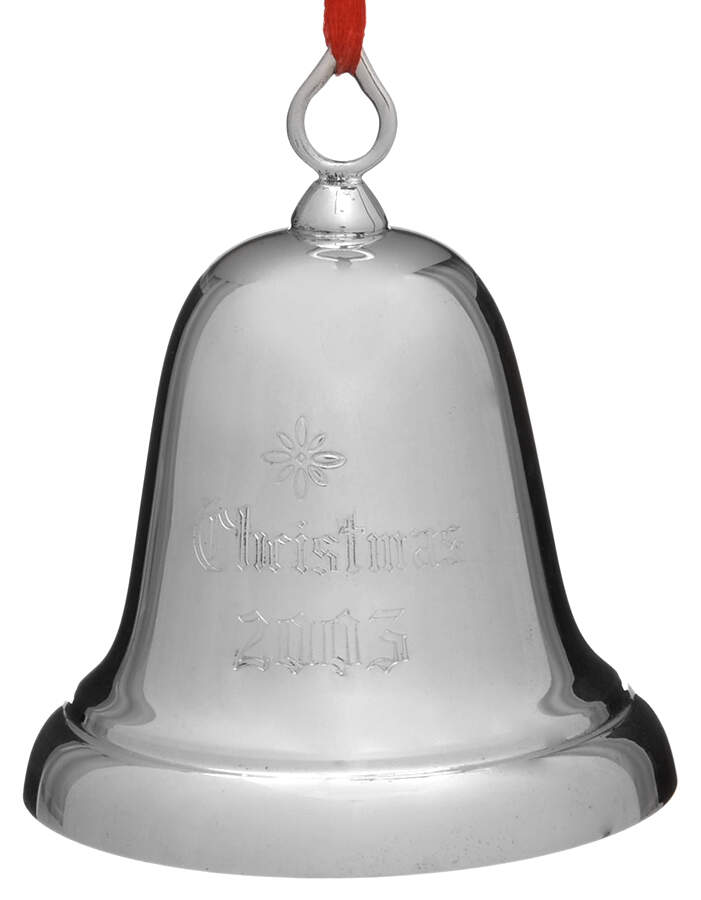 Sterling Christmas Bell 2003-Sterling Bell - Boxed by Reed & Barton-1