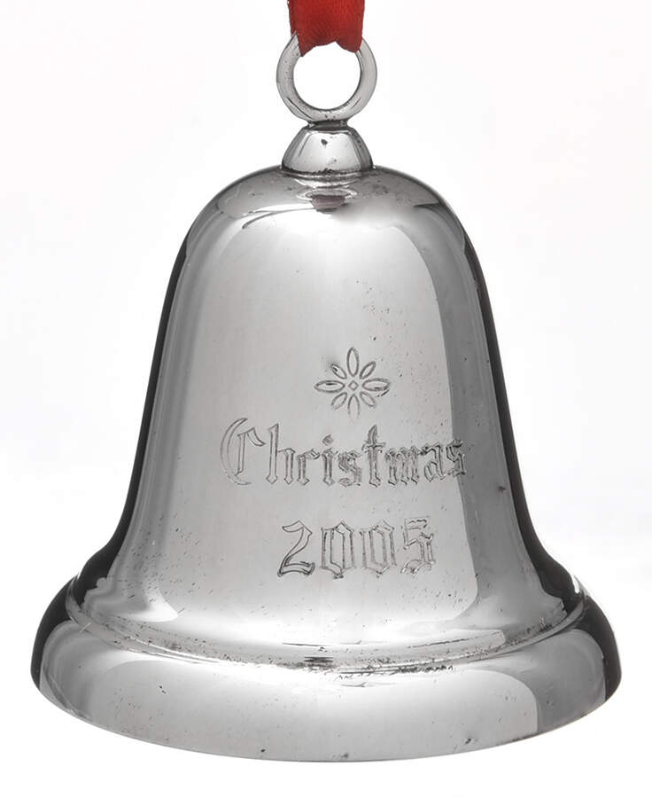 Sterling Christmas Bell 2005-Sterling Bell - Boxed by Reed & Barton-1