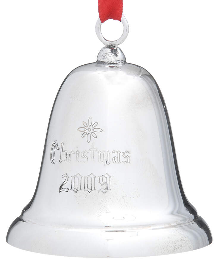 Sterling Christmas Bell 2009-Sterling Bell - Boxed by Reed & Barton-1