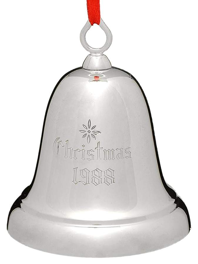 Sterling Christmas Bell 1988-Sterling Bell - Boxed by Reed & Barton-1