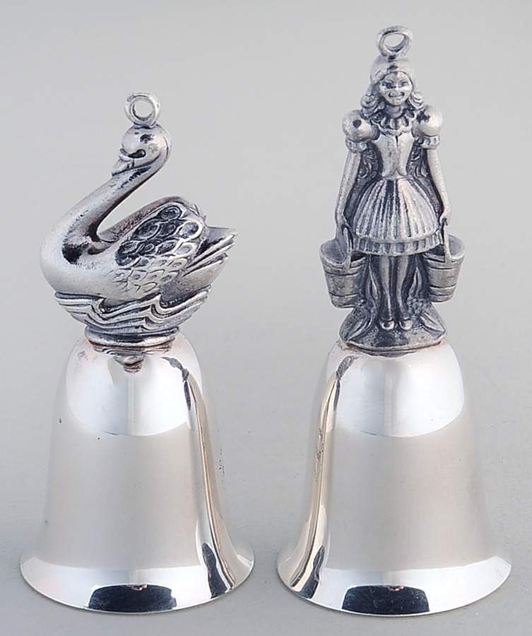 Twelve Days of Christmas-Bell 7 Swans/ 8 Maids - Boxed by Reed & Barton-1