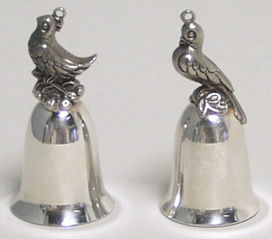 Twelve Days of Christmas-Bell 1 Partridge/ 2 Turtledoves - With Box by Reed & Barton-1