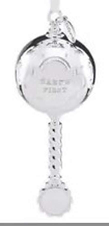 Babys First Christmas-Silverplate Baby's First Rattle - Boxed by Reed & Barton-1