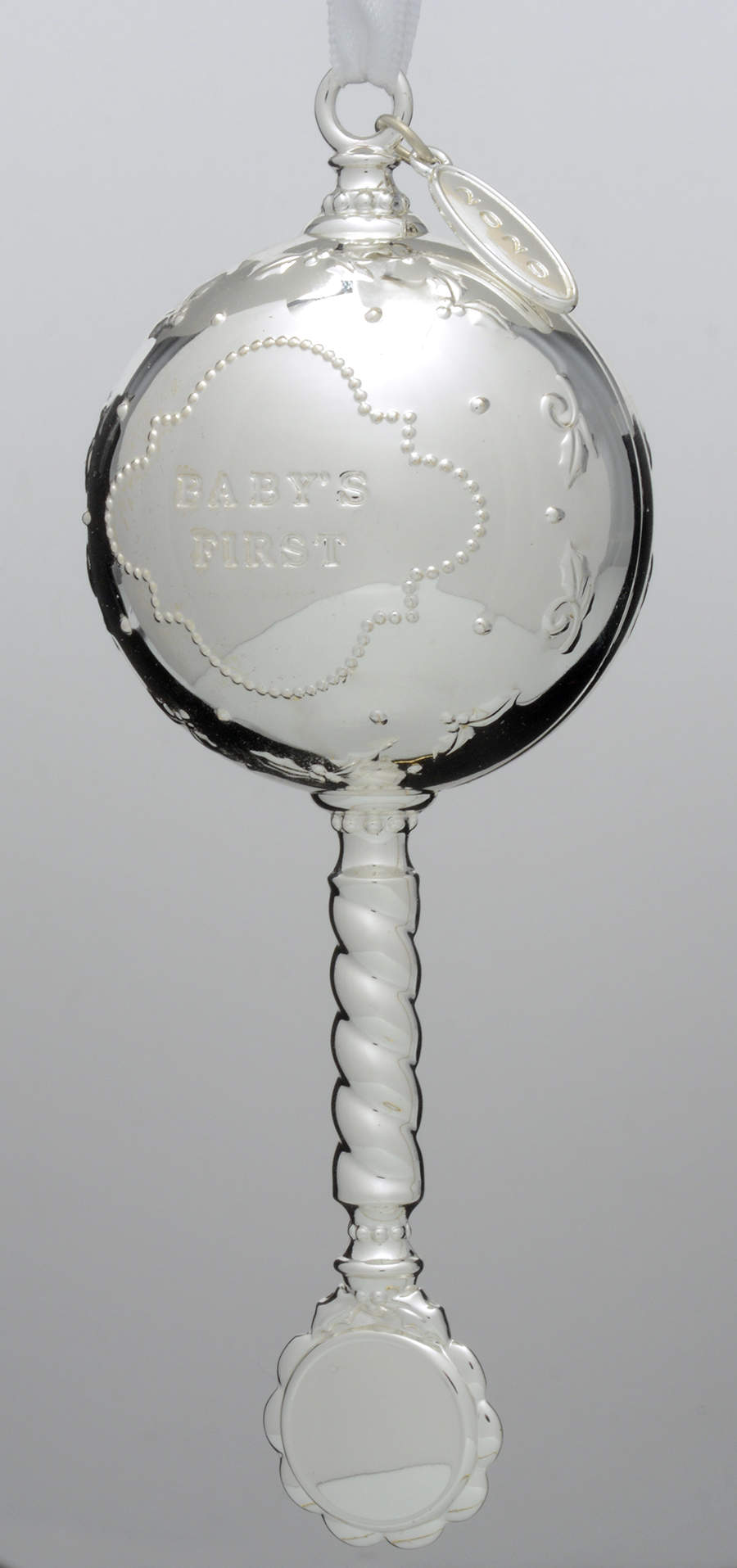 Babys First Christmas-Silverplate Baby's First Rattle - Boxed by Reed & Barton-1