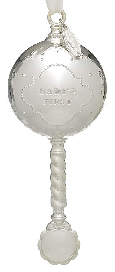 Babys First Christmas-Silverplate Baby's First Rattle - No Box by Reed & Barton-1