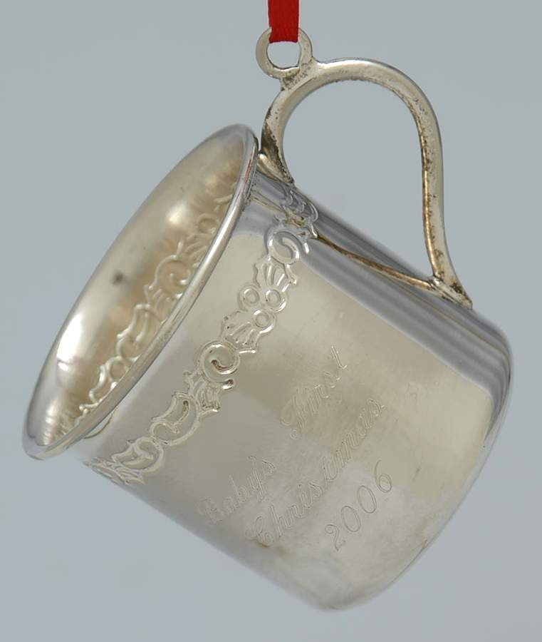 Babys First Christmas-Silverplate Baby Cup - No Box by Reed & Barton-1