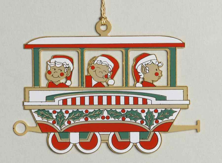 Christmas Train Ornaments Elfin Coach - Boxed by Reed & Barton-1