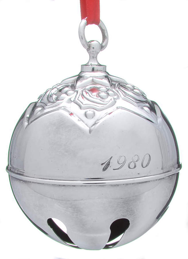 Holly Bell Ornament 1980 Holly Bell-Silverplate - Boxed by Reed & Barton-1