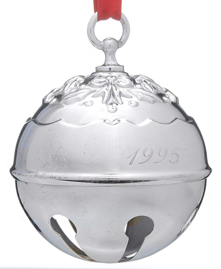 Holly Bell Ornament 1995 Holly Bell-Silverplate - Boxed by Reed & Barton-1