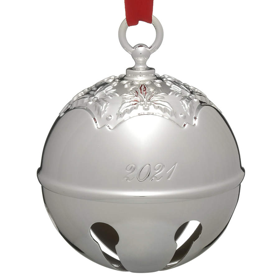 Holly Bell Ornament 2021-Holly Bell Silverplate - No Box by Reed & Barton-1